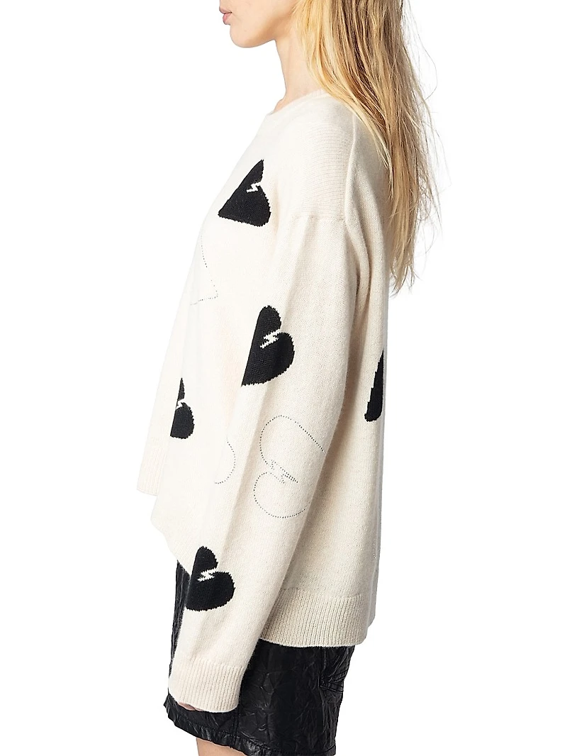 Markus Rhinestone Hearts Sweater