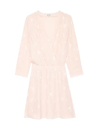 Rucas Flash Heart Jacquard Silk Minidress