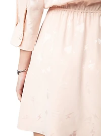 Rucas Flash Heart Jacquard Silk Minidress