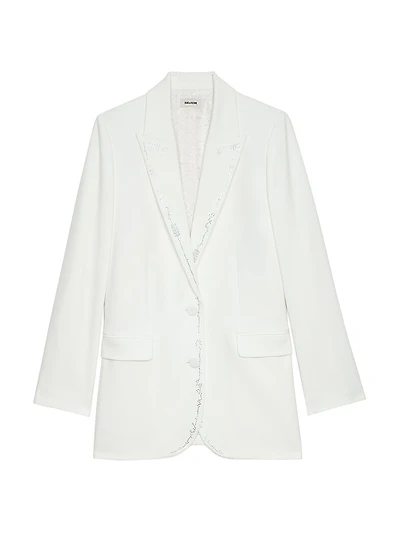 Viva Strass Embellished Peak Lapel Blazer