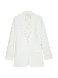 Viva Strass Embellished Peak Lapel Blazer