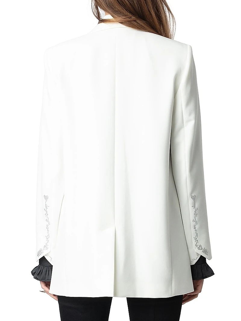 Viva Strass Embellished Peak Lapel Blazer