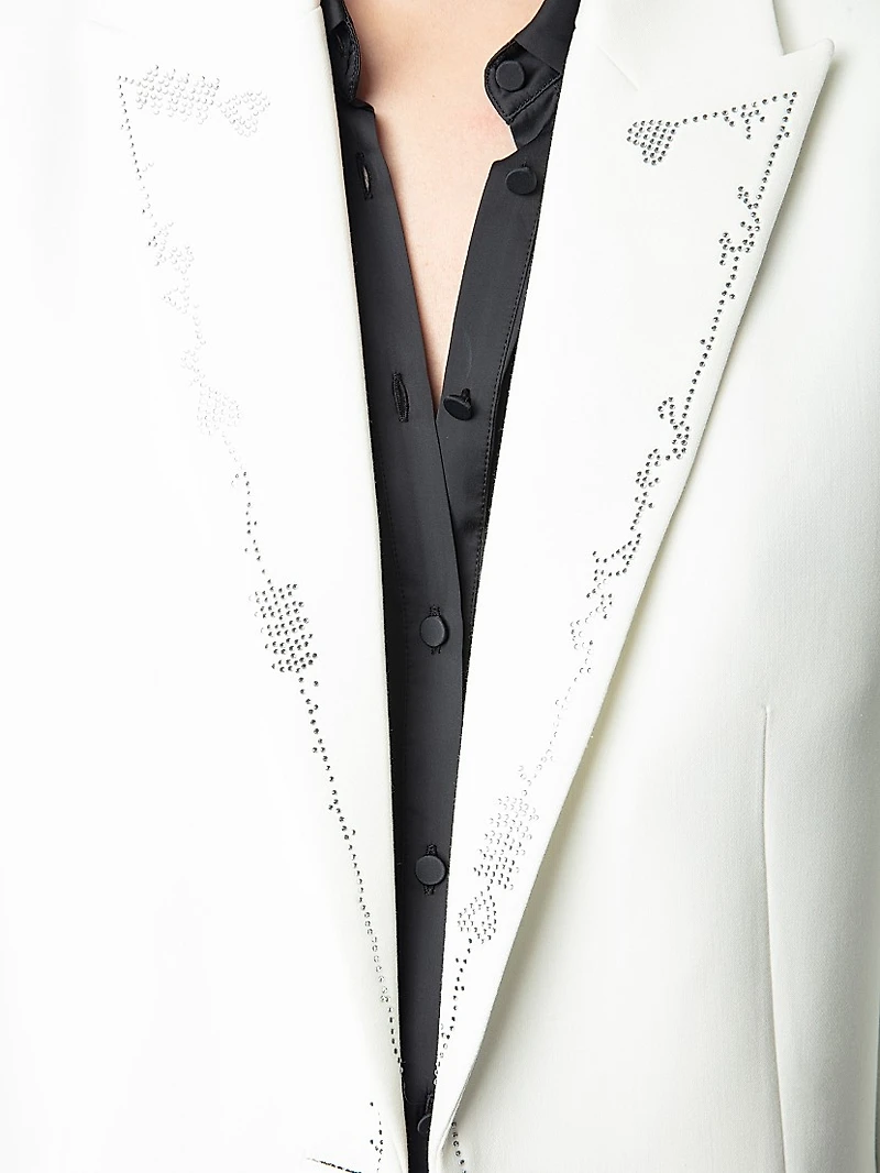 Viva Strass Embellished Peak Lapel Blazer