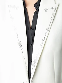 Viva Strass Embellished Peak Lapel Blazer
