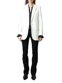 Viva Strass Embellished Peak Lapel Blazer