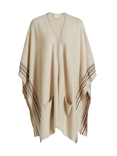 Striped Cashmere Knit Cape