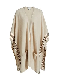 Striped Cashmere Knit Cape