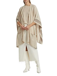 Striped Cashmere Knit Cape