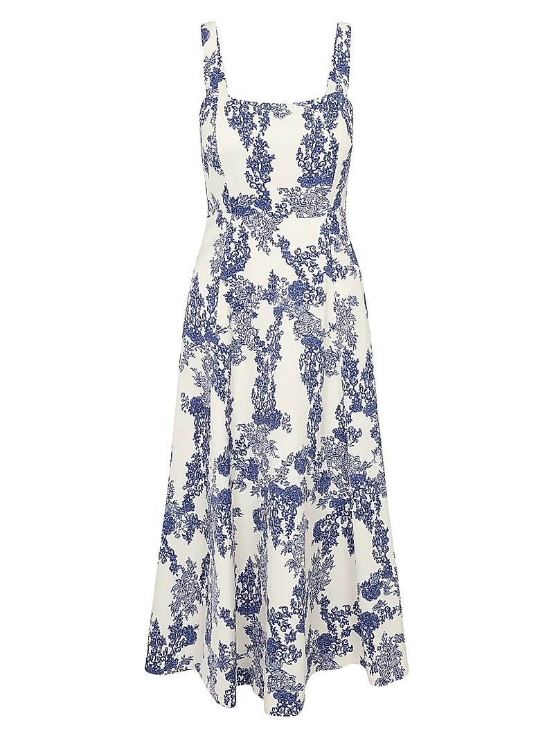 Lena Shine Toile Midi-Dress