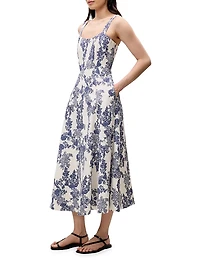 Lena Shine Toile Midi-Dress