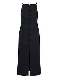 Beatrice Stretch Linen-Blend Midi-Dress