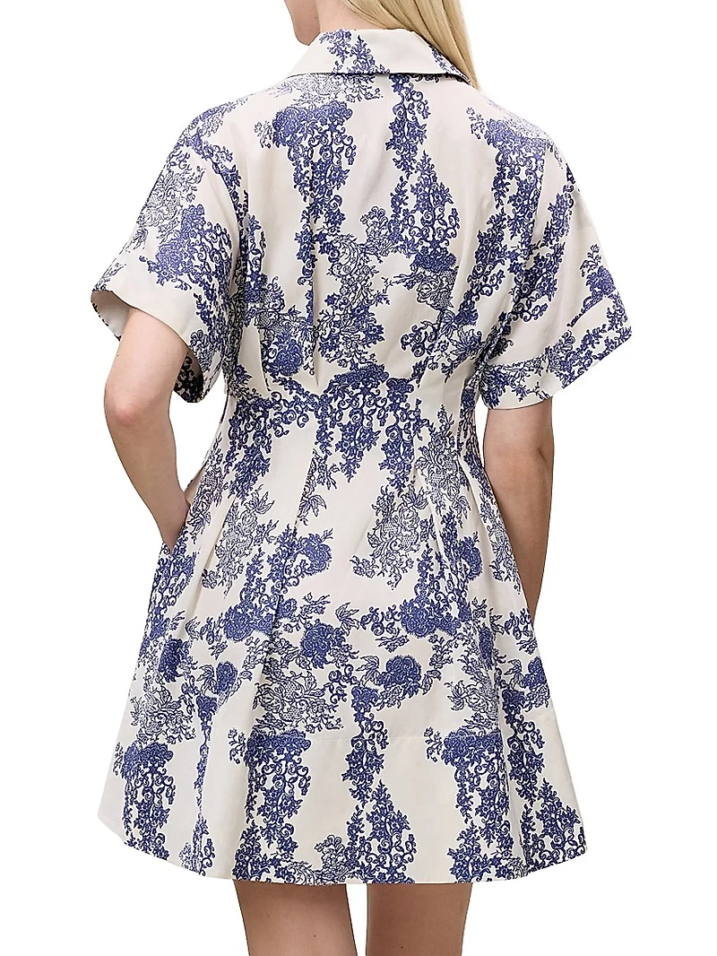 Lena Toile Pleated Minidress