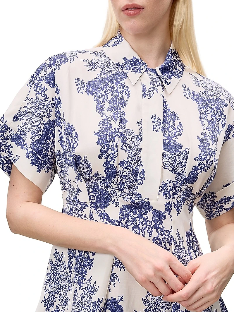 Lena Toile Pleated Minidress