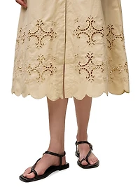 Raquel Embroidered Cotton Midi-Shirtdress