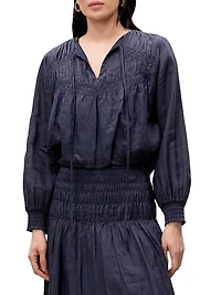 Anya Ramie Tieneck Blouse