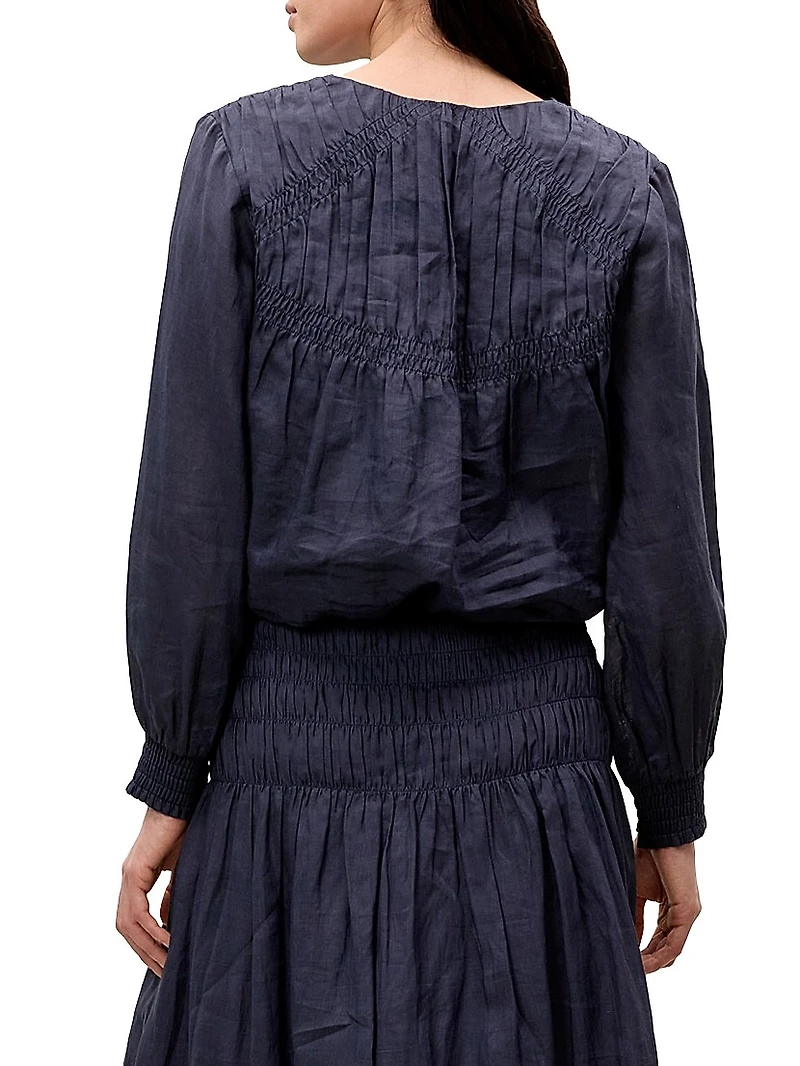 Anya Ramie Tieneck Blouse