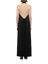 Halter Vest-Style Pleated Hem Minidress