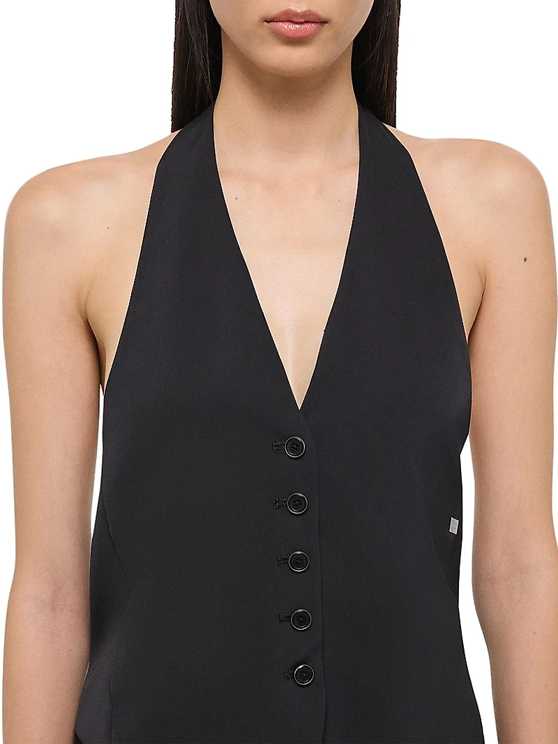 Halterneck Tie-Back Vest