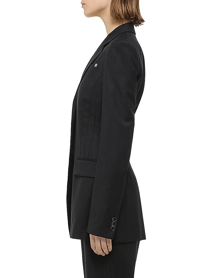 Darted Wool Blazer