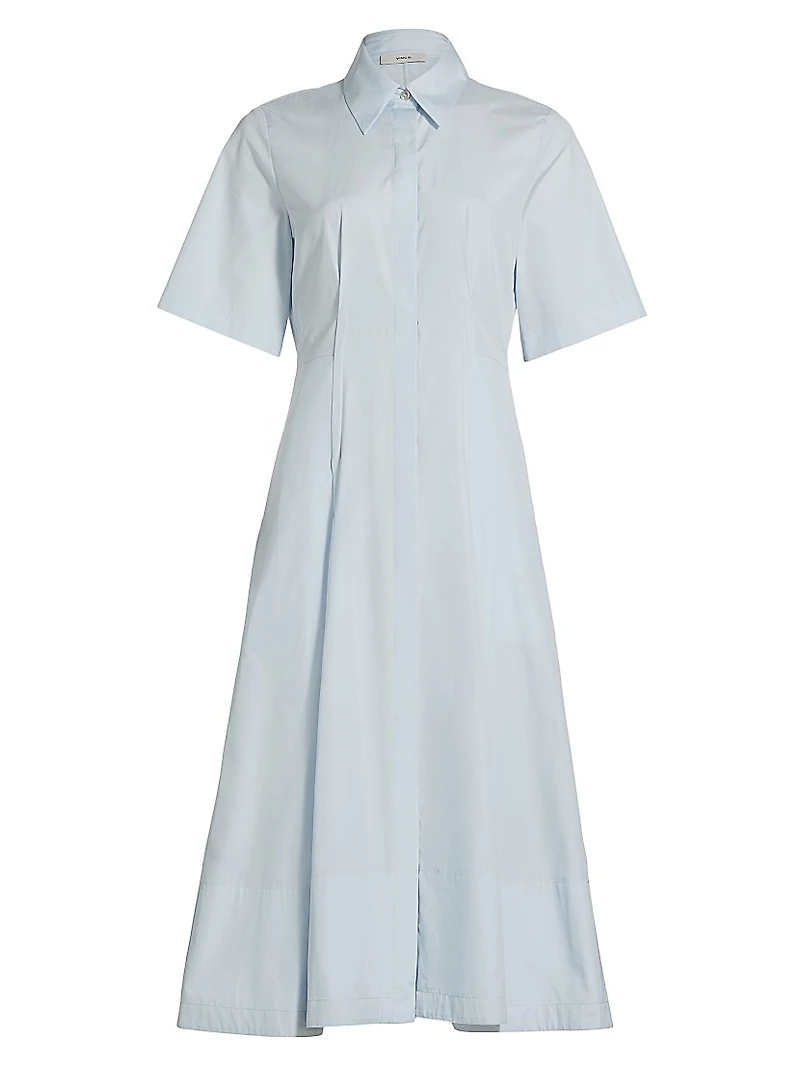Canvas Tape Short-Sleeve Shirtdress