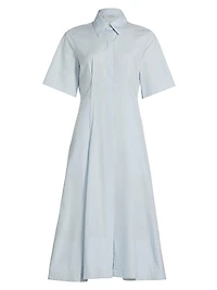 Canvas Tape Short-Sleeve Shirtdress