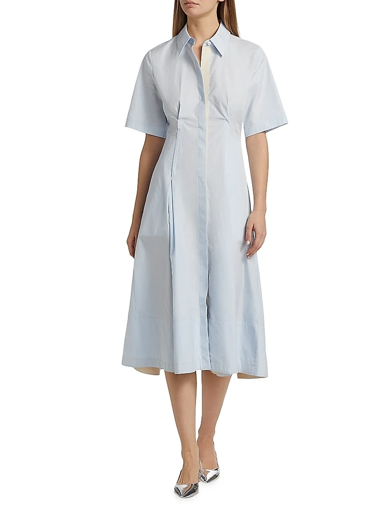 Canvas Tape Short-Sleeve Shirtdress