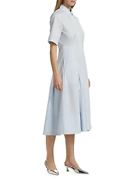 Canvas Tape Short-Sleeve Shirtdress