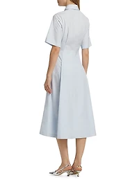 Canvas Tape Short-Sleeve Shirtdress