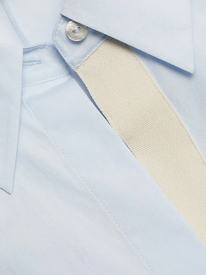 Canvas Tape Short-Sleeve Shirtdress