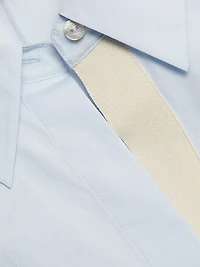 Canvas Tape Short-Sleeve Shirtdress