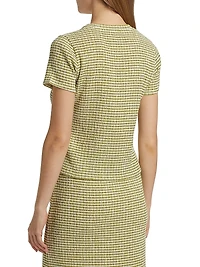 Gingham Textured Crewneck T-Shirt