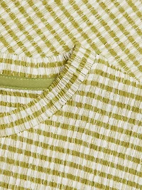 Gingham Textured Crewneck T-Shirt