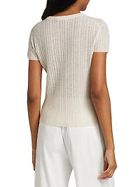Waffle Knit Short-Sleeve Sweater