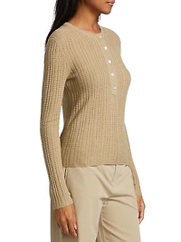 Waffle-Knit Cashmere-Silk Henley