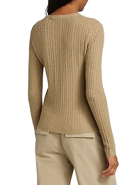 Waffle-Knit Cashmere-Silk Henley