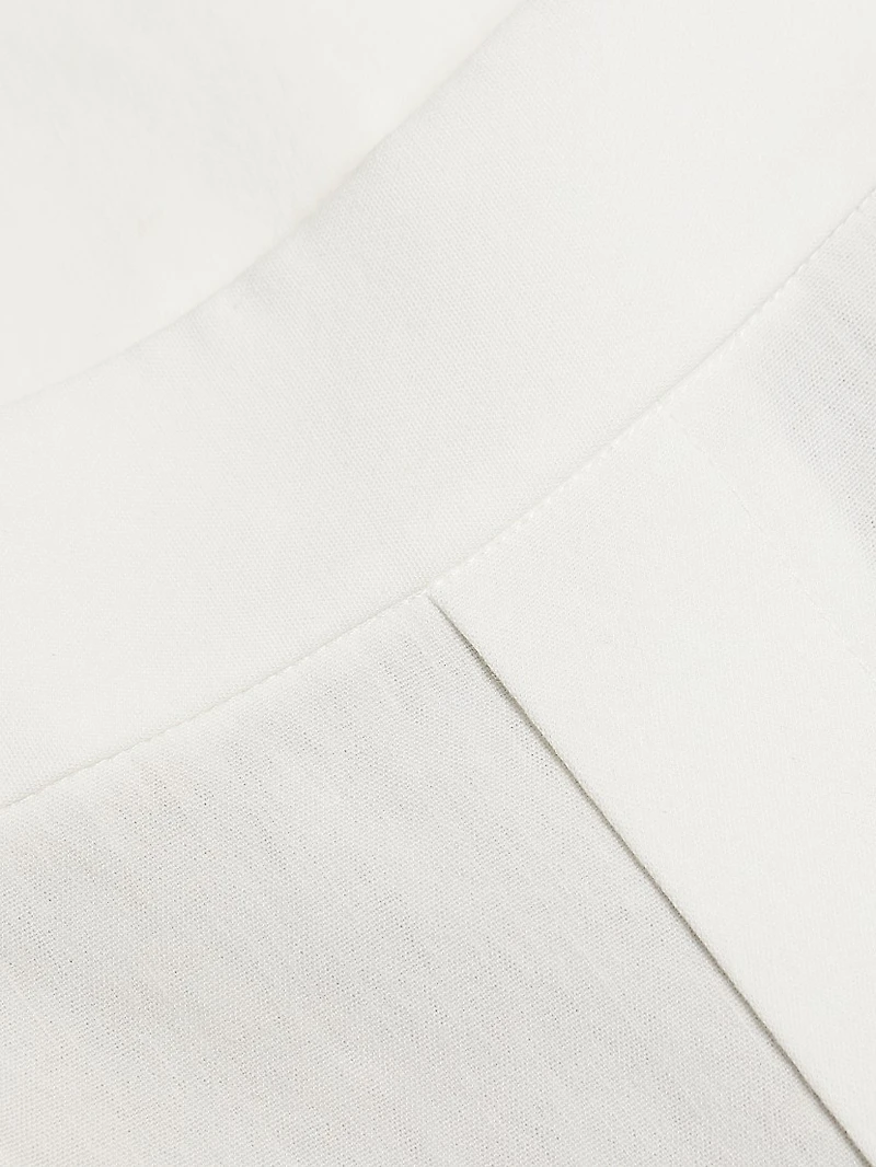 High-Rise Pull-On Linen-Blend Pants