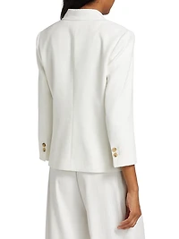 Shrunken Stretch Linen-Blend Blazer
