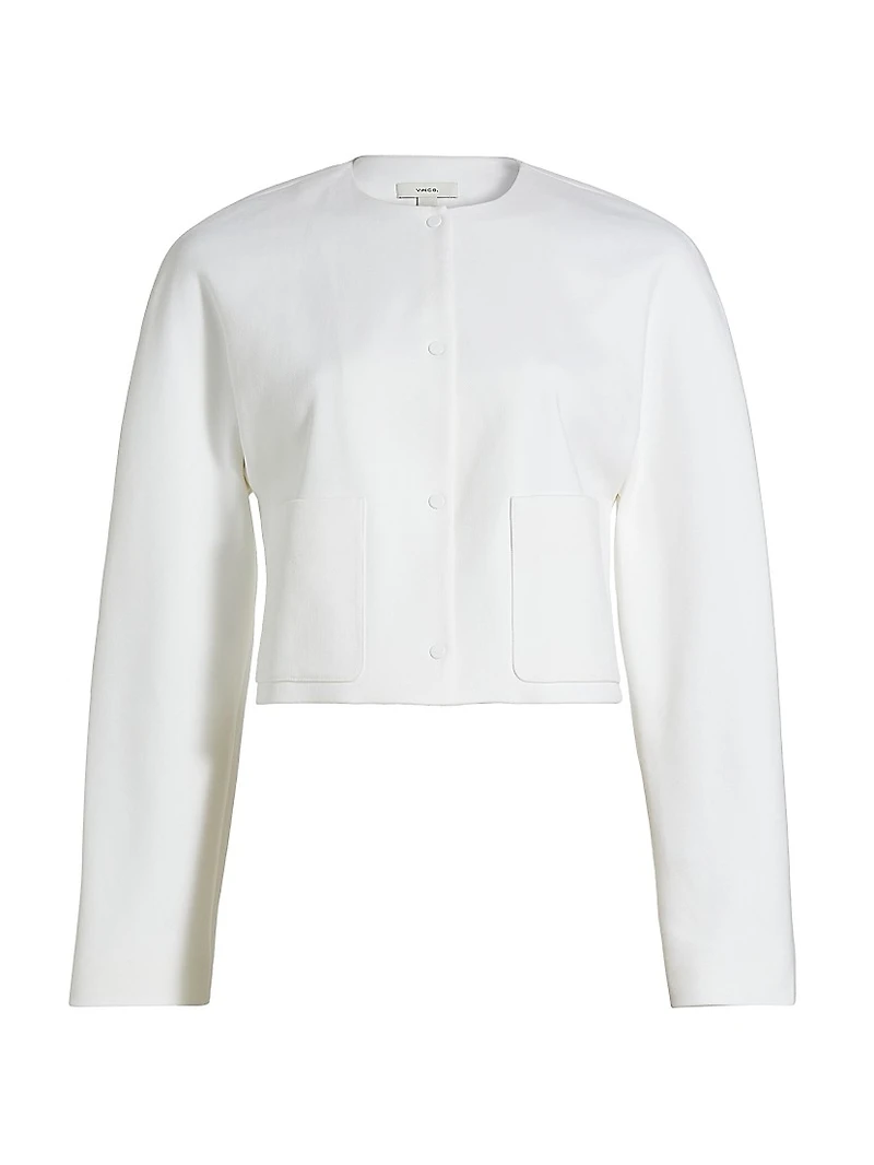 Stretch-Cotton Collarless Jacket