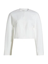 Stretch-Cotton Collarless Jacket