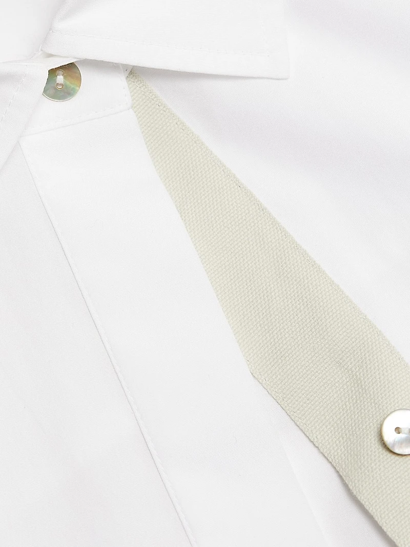 Stretch-Cotton Collarless Jacket