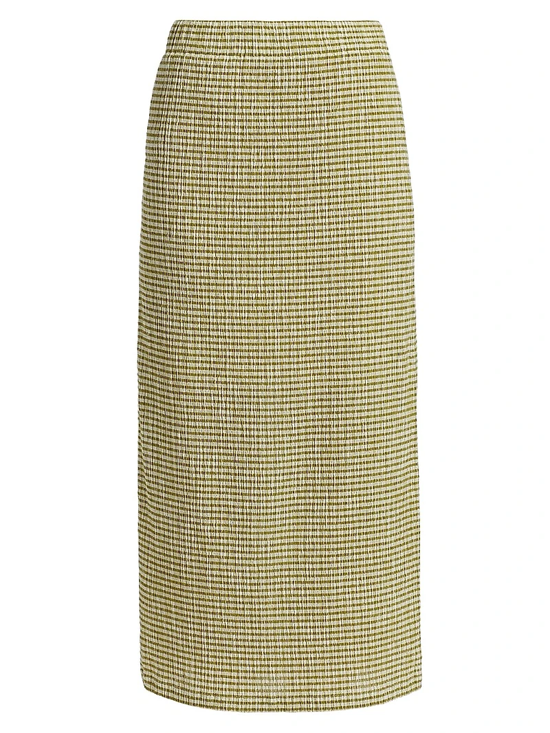 Gingham Textured Midi-Skirt