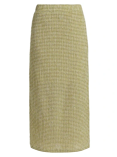 Gingham Textured Midi-Skirt