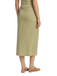 Gingham Textured Midi-Skirt