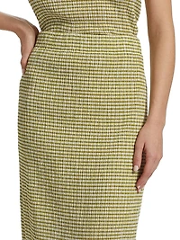 Gingham Textured Midi-Skirt