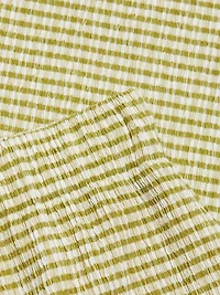 Gingham Textured Midi-Skirt