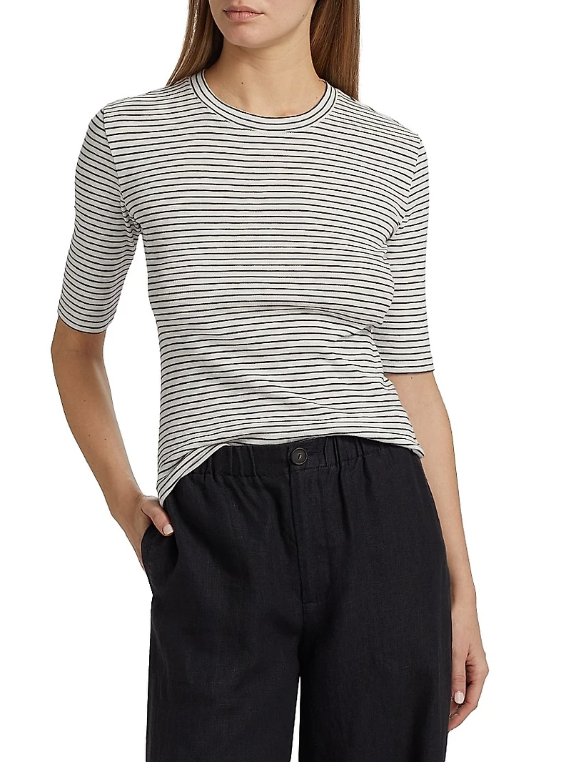 Striped Cotton-Blend Crewneck T-Shirt