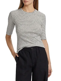 Striped Cotton-Blend Crewneck T-Shirt