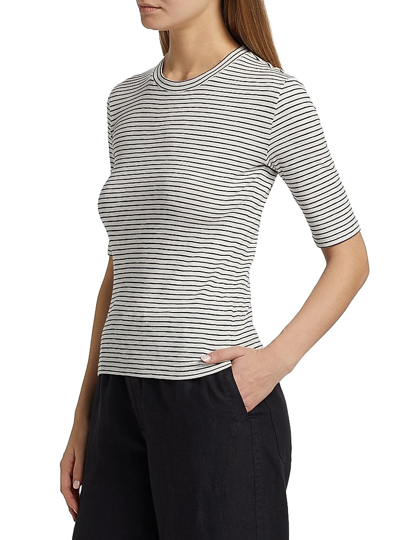 Striped Cotton-Blend Crewneck T-Shirt