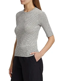 Striped Cotton-Blend Crewneck T-Shirt