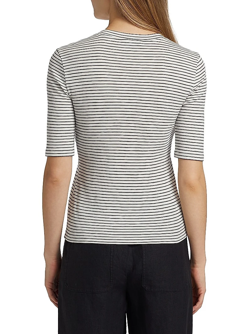 Striped Cotton-Blend Crewneck T-Shirt